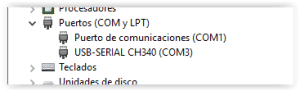 USB-SERIAL CH340 reconocido