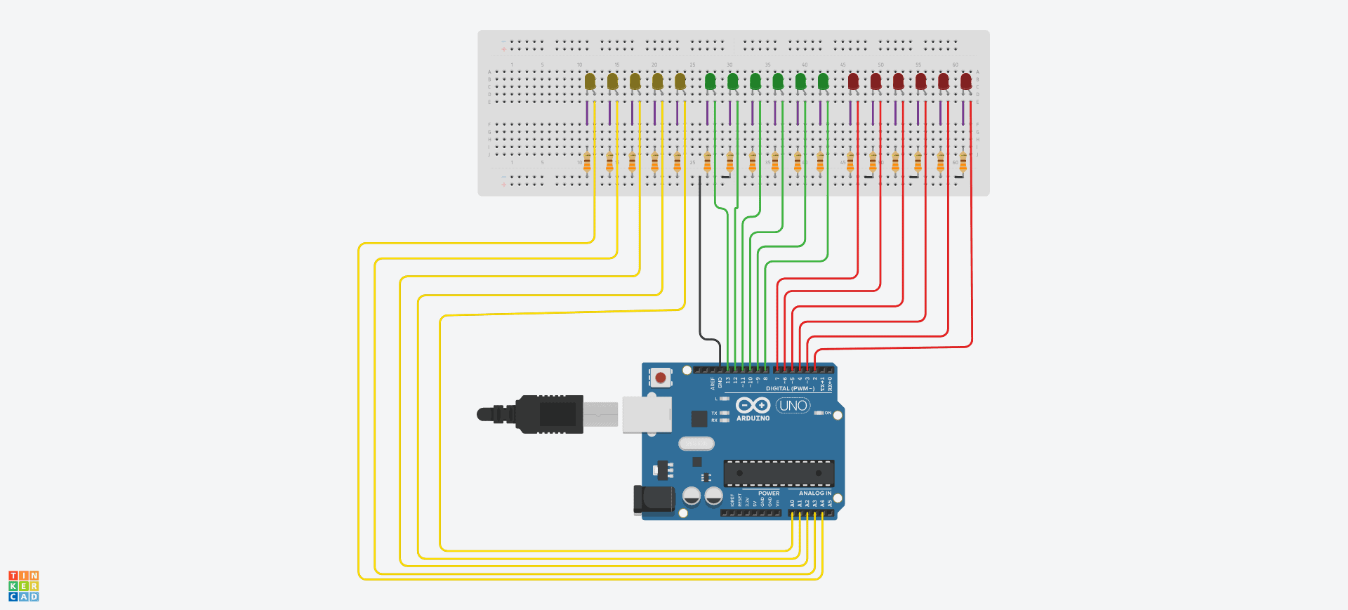 Diagrama Reloj Binario con Arduino
